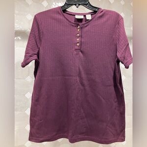 3/$15 Classic Elements Deep plum eggplant Purple shirt Top